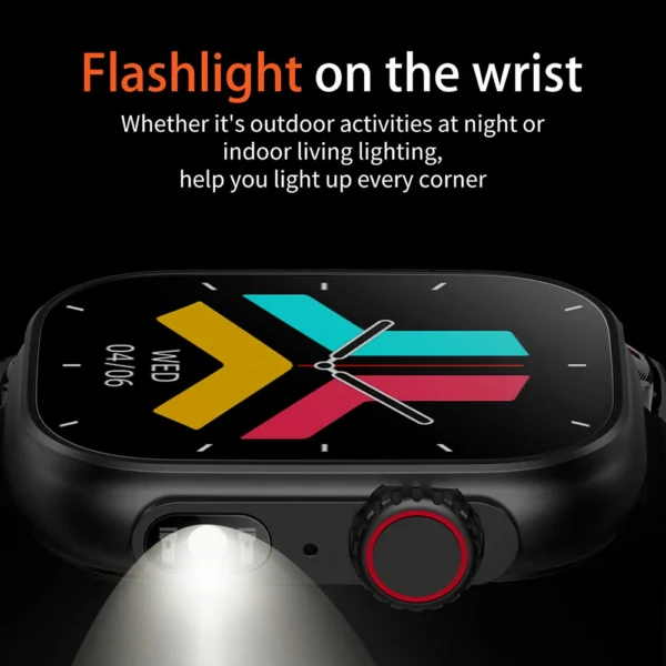 NEW 2.01'' Men Smart Watch Flashlight Temperature Monitor Bluetooth Call Smartwatch Fitness Clock Sports Watches for Women 2024 - Image 3