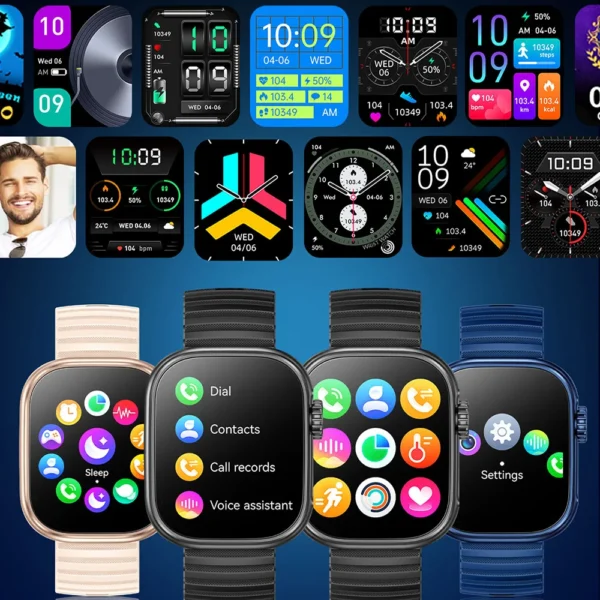 NEW 2.01'' Men Smart Watch Flashlight Temperature Monitor Bluetooth Call Smartwatch Fitness Clock Sports Watches for Women 2024 - Image 4