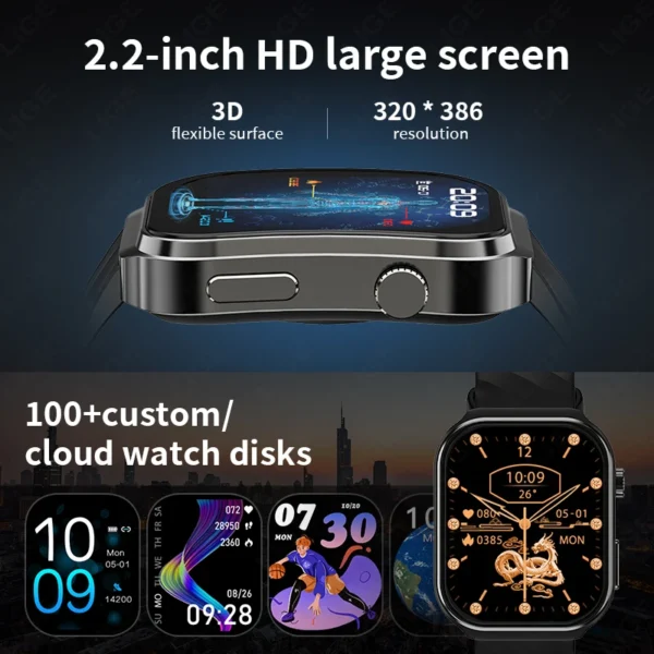 LIGE 2025 New AI Healthy Diagnose Smart Watch Blood Lipid Uric Acid Bluetooth Call Blood Pressure Health Smartwatch Men Women - Image 5
