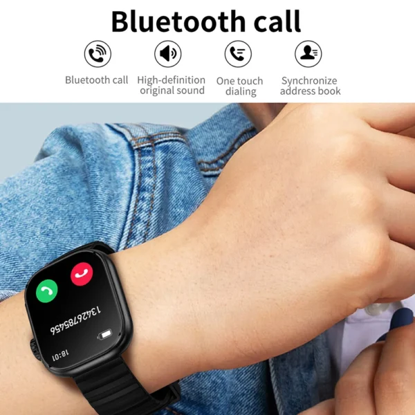 NEW 2.01'' Men Smart Watch Flashlight Temperature Monitor Bluetooth Call Smartwatch Fitness Clock Sports Watches for Women 2024 - Image 5